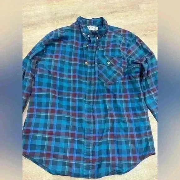 Duluth trading Co. flannel button down size L blue - Picture 1 of 6